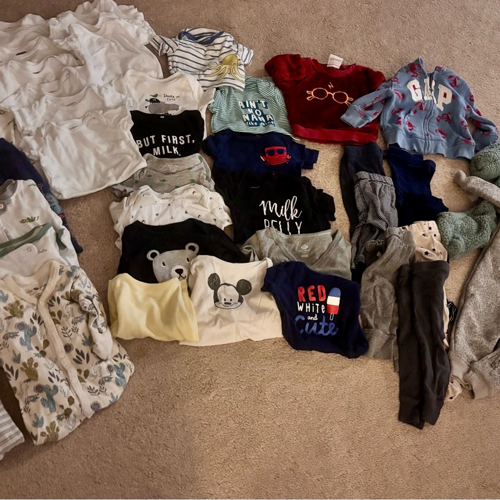 Baby Boy Clothing Bundle (6–12 Months) – 72 items!